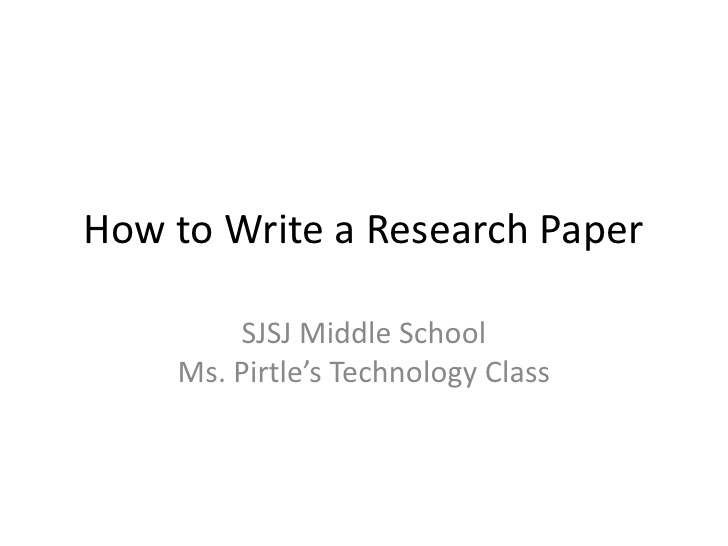 Middle school research paper